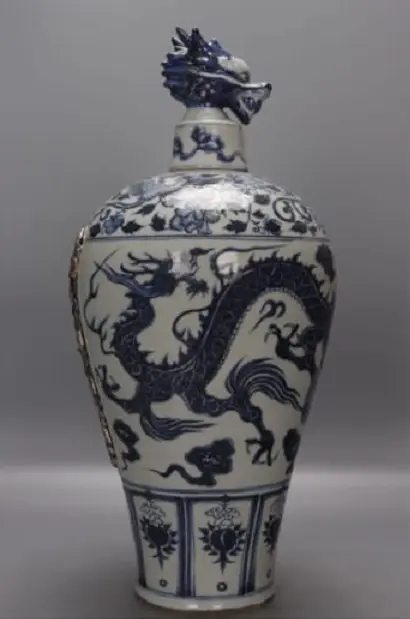 青花云龙纹龙首梅瓶
