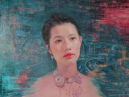 哈力木别克·库赛因 数据流中的静默者 作品尺寸：120×90