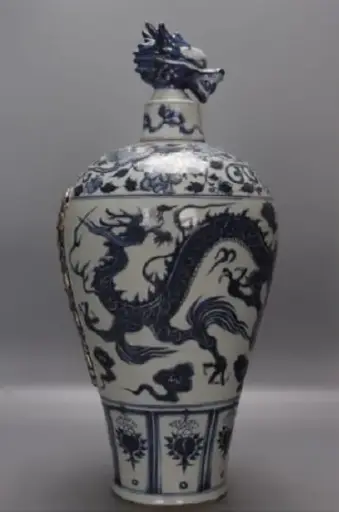 青花云龙纹龙首梅瓶