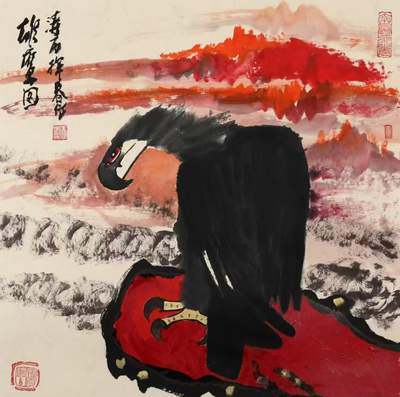 王掉春 雄鹰圖镜心